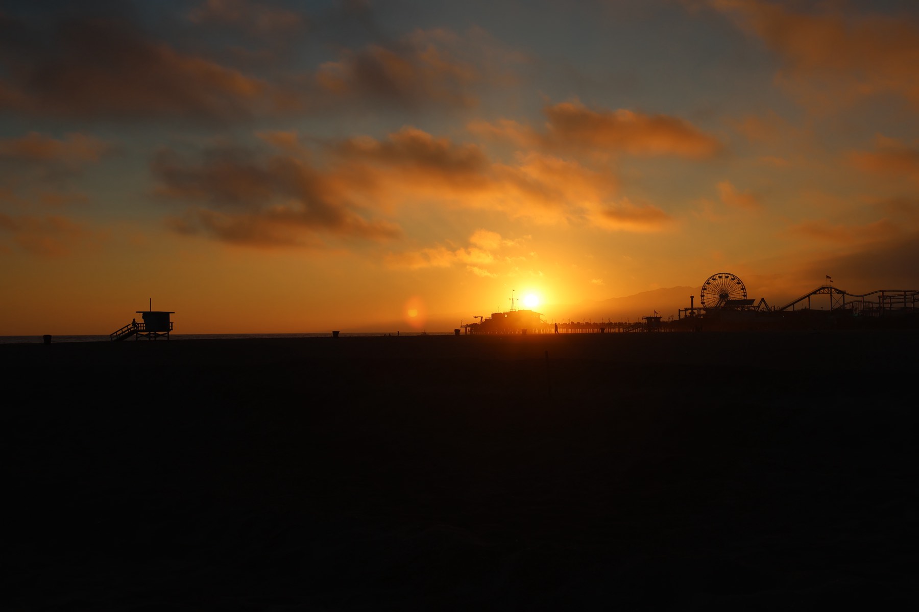 Sonnenuntergang am Pier von Los Angeles